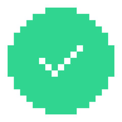 Flat pixel check circle icon