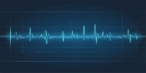 Abstract EKG heartbeat pulse monitor graph line on a green screen for medical technology and cardiology health