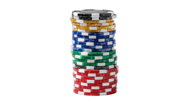 stack of poker chips isolated on transparent background Remove png