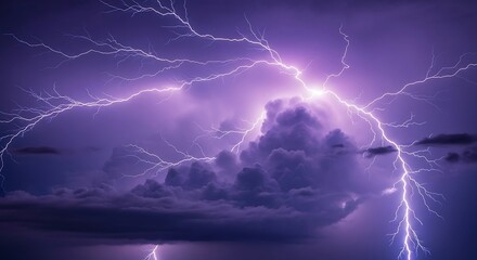 Powerful Lightning Storm Cloudscape.