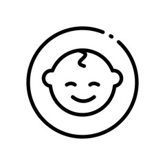 Baby Face Icon Logo. Vector isolated illustration of baby face.