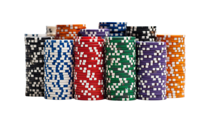 stack of poker chips isolated on transparent background Remove png