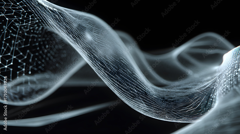 Aufkleber abstract digital web of the future: this visually captivating image showcases a fluid and interconne