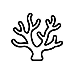 Vector outline drawing of coral reef sea life marine biology underwater ocean ecosystem aquatic plant illustration