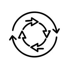 Circular arrow flow diagram cycle process infographic loop rotation recycling icon vector illustration design
