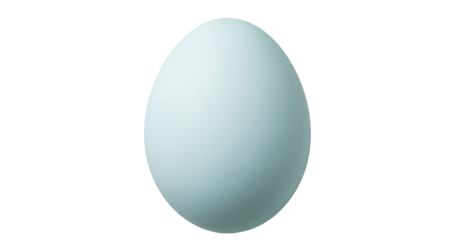 Isolated light blue egg, gradient surface, light and shadow, clean product shot, avian