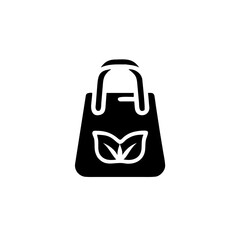 Eco friendly reusable grocery shopping bag vector icon design for sustainable living and environmental awareness