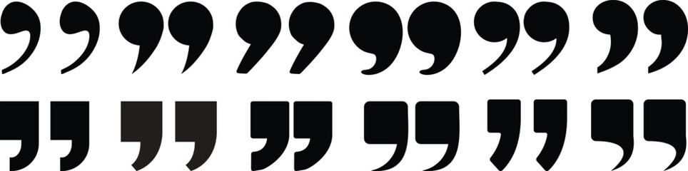 Quote Mark Icon set.Quote chat icon for messaging, communication, and conversation.Quotation symbol. Remark sign in Quote mark on transparent background. Quoted sign . Vector Illustration. 