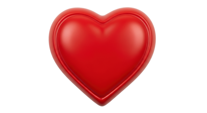 Isolated 3D heart, Valentine's Day celebration theme, symbolic of love, passion and romance