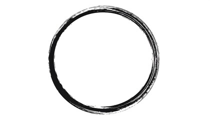 Black Brush Stroke Circle Abstract Graphic Element.