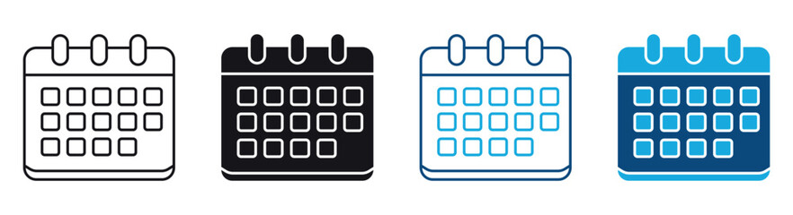 Desk calendar icon set , vector illustration .