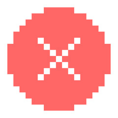 Flat pixel cancel circle symbol