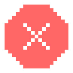 Flat pixel octagon cancel symbol