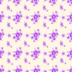 Seamless Purple Flower Pattern  Petrea Volubilis Decorative Background