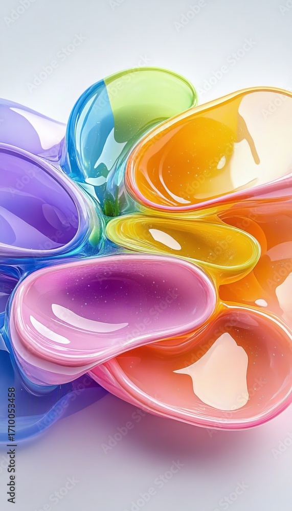 Aufkleber vibrant abstract organic blob composition with fluid design and colorful gradient patterns