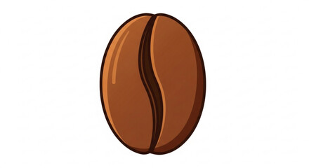 A single brown coffee bean, a symbol of morning energy and the rich aroma of a freshly brewed cup