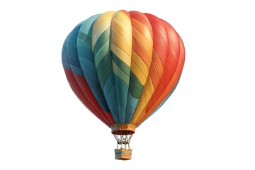 Colorful hot air balloon flying in the sky.
