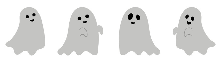 ハロウィンのかわいいお化けゴーストイラストアイコンhalloween