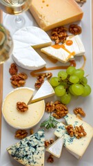 Cheese platter with wine glasses