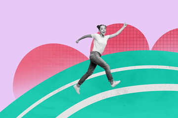 Composite zine pop trend collage of happy girl guy dance weekend party celebration holiday chill occasion relax boogie mockup