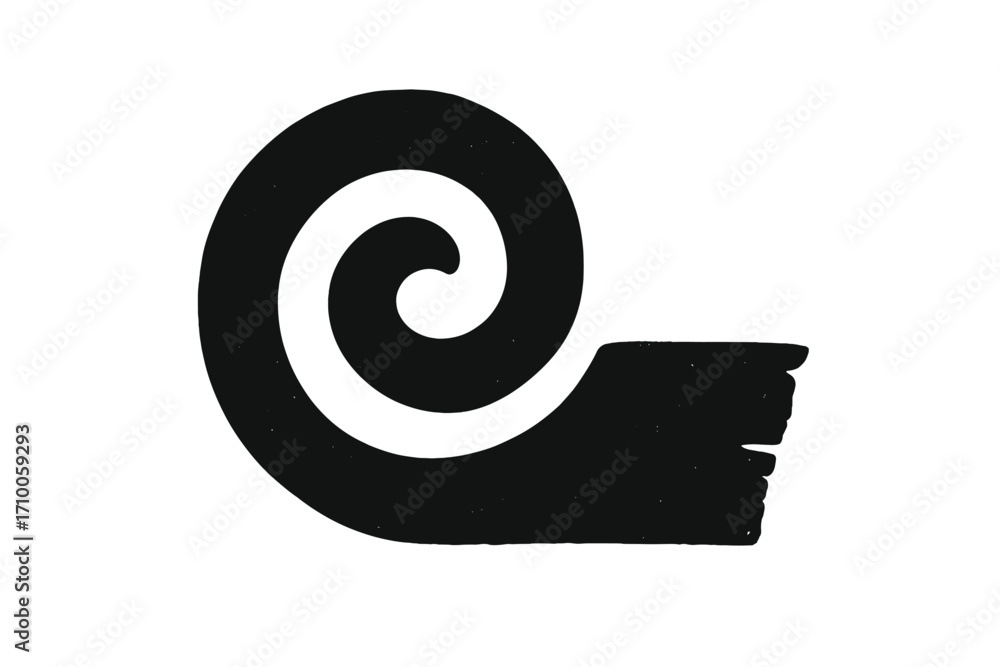 Poster modern spiral design with bold black color showcasing simple yet elegant shape