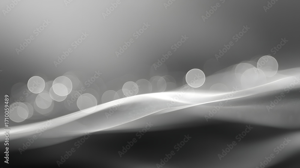 Poster abstract wave: a captivating grayscale depiction of undulating waves gracefully flowing across a gra