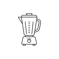 Minimalist blender line art illustration isolated on white background, smoothie and beverage preparation appliance


