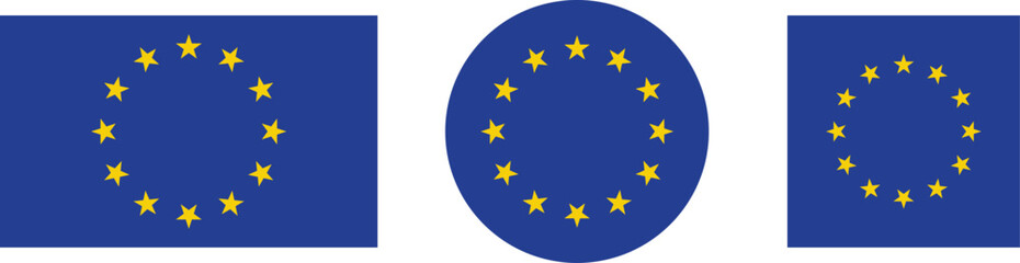 Flag of Europe, European Union. EU flag icon. Vector of amazing European Union flag.  © MDneamul