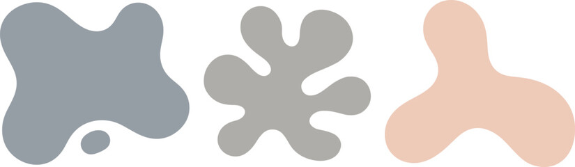 Modern Abstract Organic Blob Shapes in Soft Pastel Colors Minimalist Fluid Design Elements Isolated on White Background