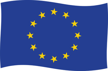 Flag of Europe, European Union. EU flag icon. Vector of amazing European Union flag.
