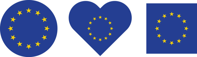 Flag of Europe, European Union. EU flag icon. Vector of amazing European Union flag.
