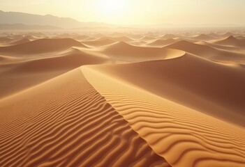 Intricate Abstract Patterns Formed by Wind-Swept Sand Dunes Evoking Natural Artistry and Serenity in the Desert Landscape