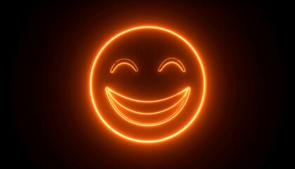 Glowing orange emoji face