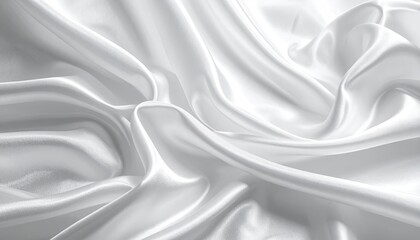 Obraz premium Abstract White Fabric Texture Wavy Surface Soft and Luxurious Material