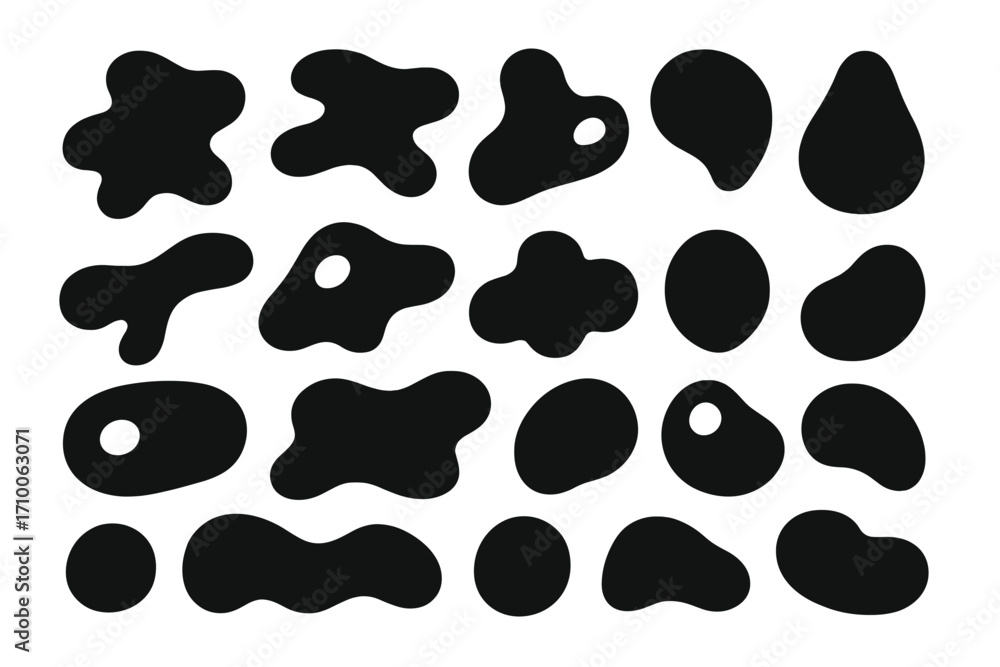 Leinwandbilder black abstract shapes in random patterns suitable for design projects or backgrounds