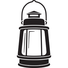 Oldfashioned lantern with a handle, isolated on white background