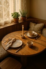 table and chairs in a restaurant
