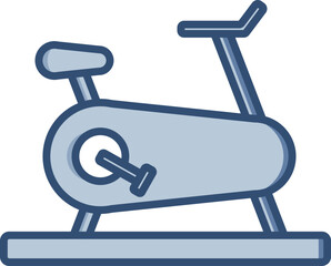 Exercise bike vector icon with transparent background. Changeable blue color design.