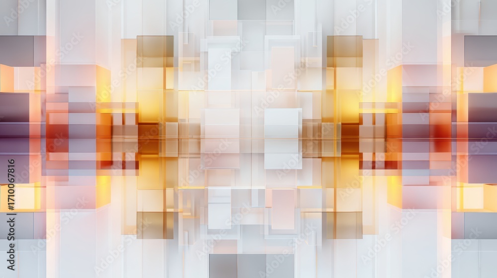 Poster abstract geometric design featuring vibrant colors and layered shapes, creating a dynamic visual eff