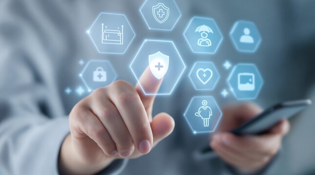 Exploring healthcare options online using a smartphone for insurance and medical service management