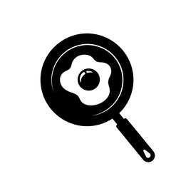 Cracked egg in a fry pan vector illustration