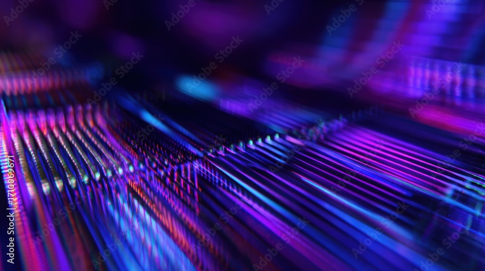 Poster abstract close-up of vibrant, colorful lines creating a mesmerizing pattern with blurred background 