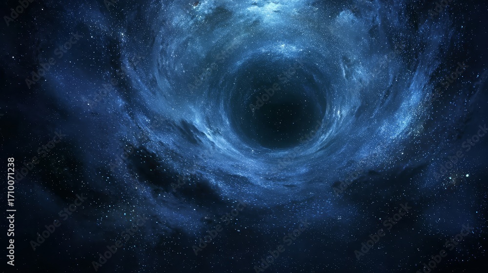 Wall mural cosmic vortex in deep space with swirling nebula and starfield