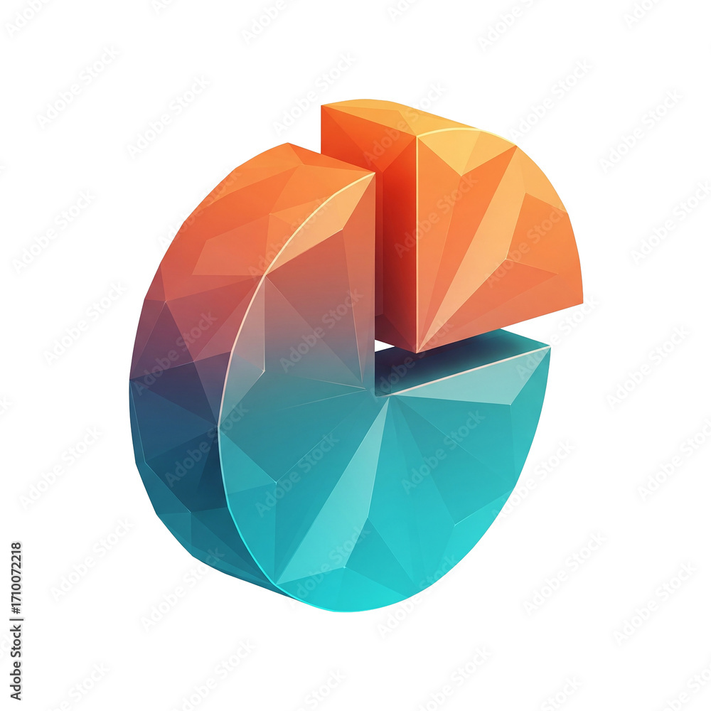 Poster stunning geometric pie chart graphic showing data analysis and business growth insights