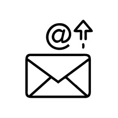Email icon with envelope symbol for communication and web design
