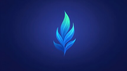 A vibrant blue leaf design on a deep blue background, showcasing elegance and modernity.