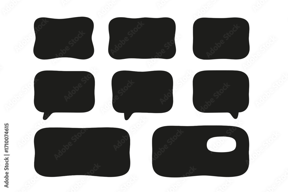 Poster blank speech bubbles for dialogue or conversation design in graphic projects