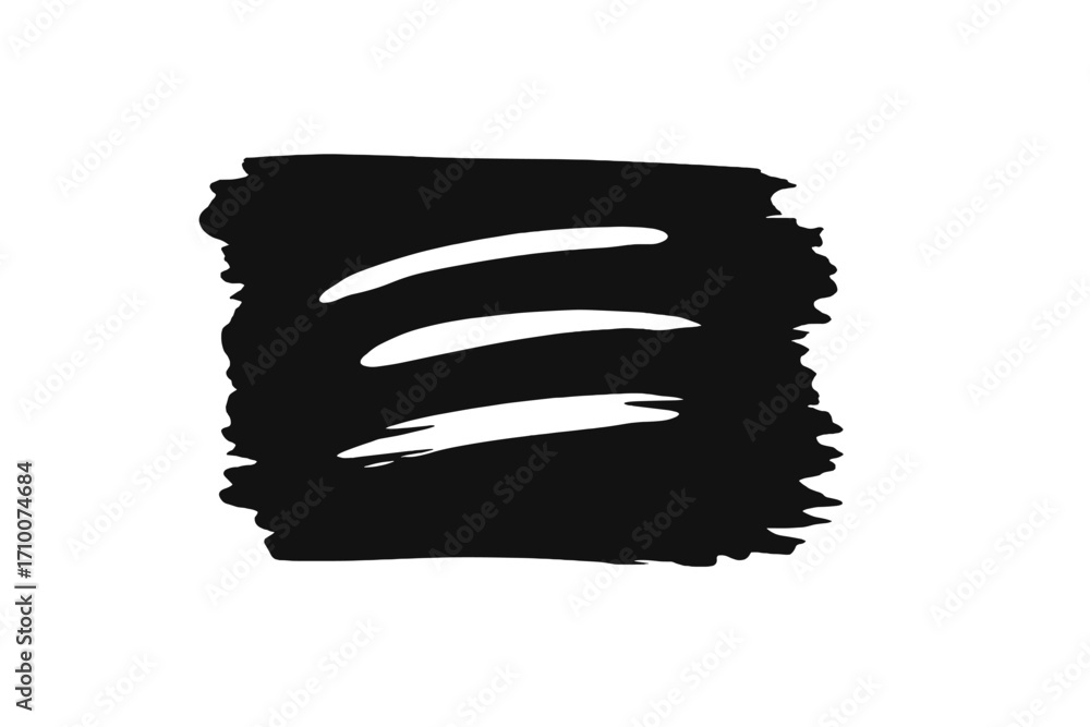 Poster brush strokes in black and white create an abstract design full of texture and movement, captured on