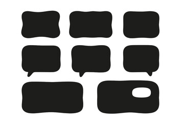 Blank speech bubbles for dialogue or conversation design in graphic projects