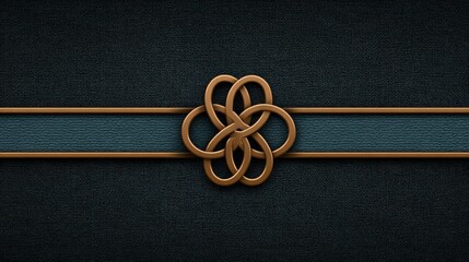 Stylized design featuring a bronze knot on a dark textured background, creating an elegant and sophisticated aesthetic.